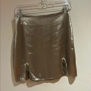 Metallic Gold Mini Skirt
